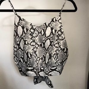 Snakeskin Print Crop Top